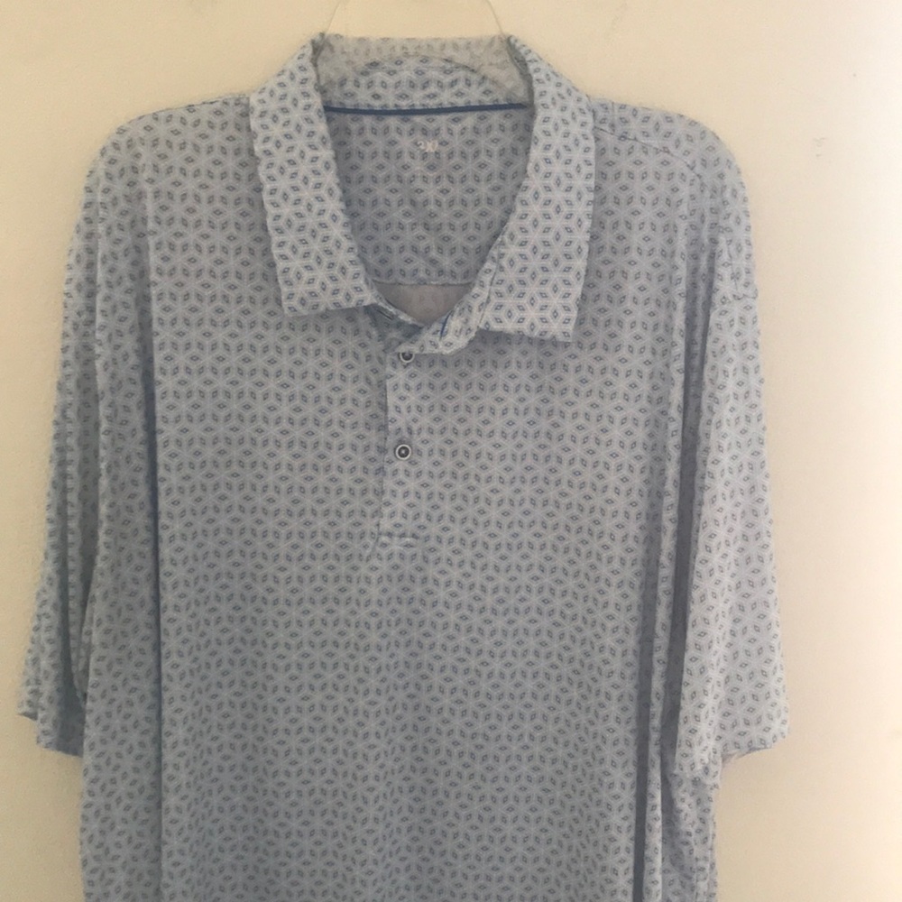 Men's Blue Patterned Polo Shirt